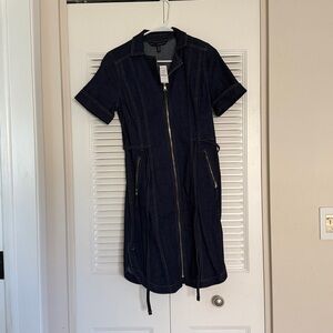 NWT White House Black Market Denim Shirt Dress 10p